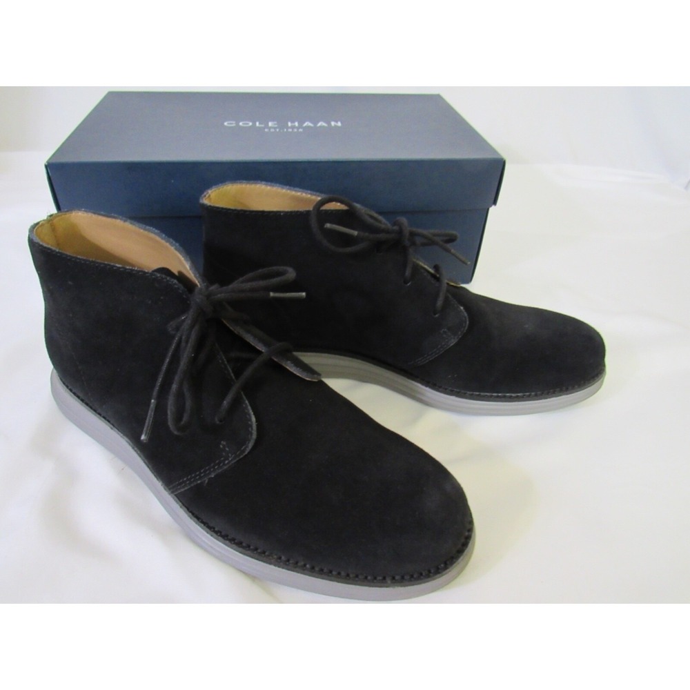 Cole Haan Chukka Boots Sz 8.5 M Lunargrand‎ Black Suede Lace Up Casual Grand Os